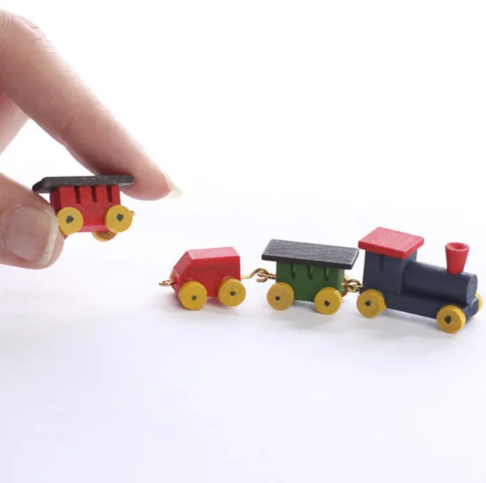 Earrings Miniature Wooden Train Set Miniatures by NC