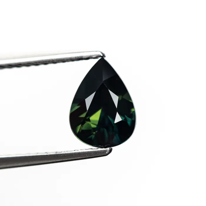 Earrings Misfit Gems GreenTeal Brilliant Sapphire 131ct Pear