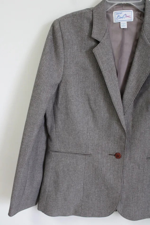 Earrings NEW Levis Bendover Gray Brown Striped Vintage Blazer 14 Levis
