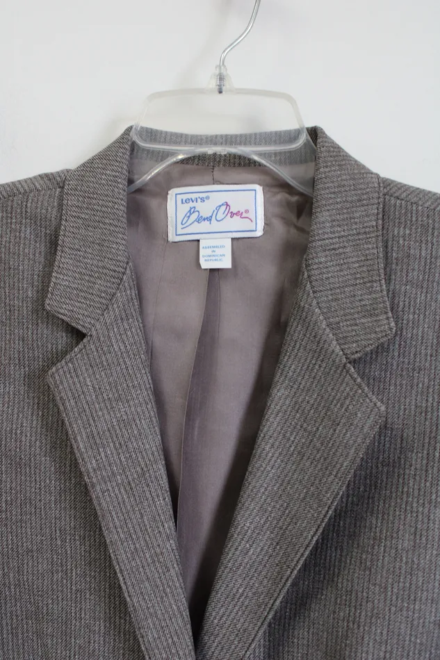 Earrings NEW Levis Bendover Gray Brown Striped Vintage Blazer 14 Levis