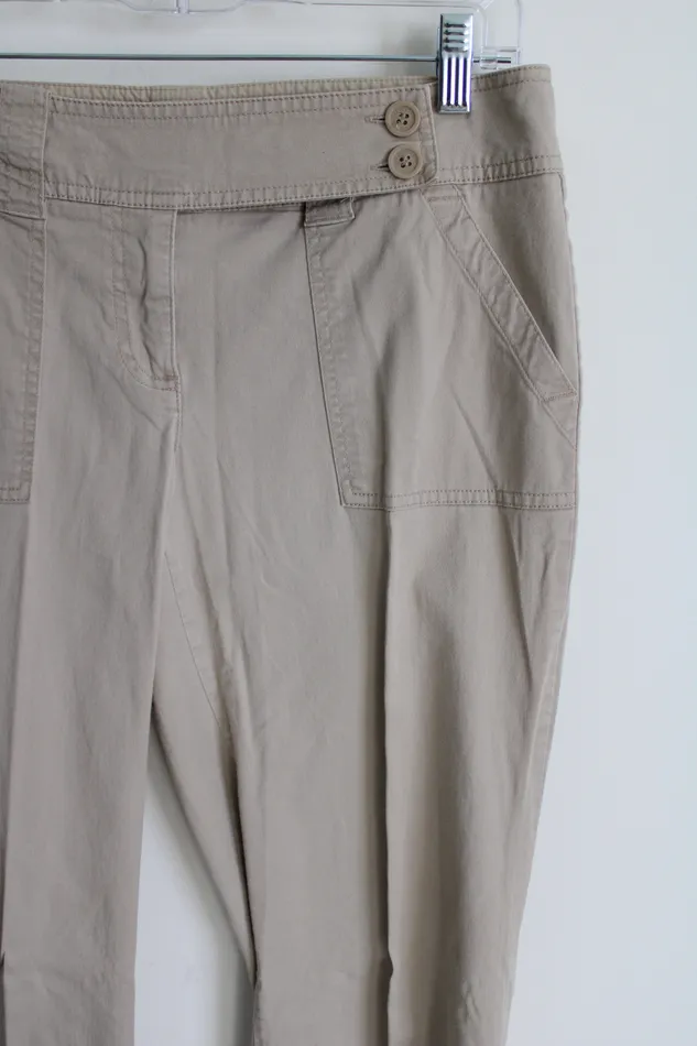 Earrings New York Co Tan Chino Flare Leg Pant 8 New York Company
