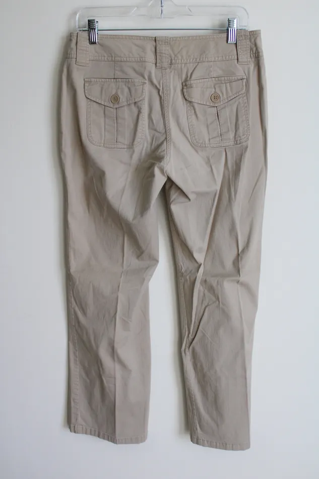 Earrings New York Co Tan Chino Flare Leg Pant 8 New York Company