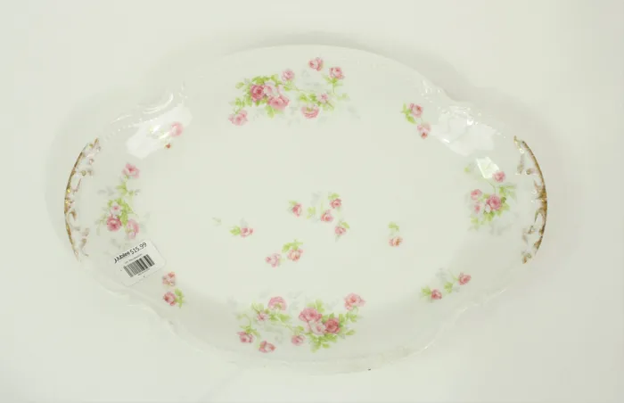 Earrings Old Abbey Limoges France China Platter Plate Jubilee Thrift