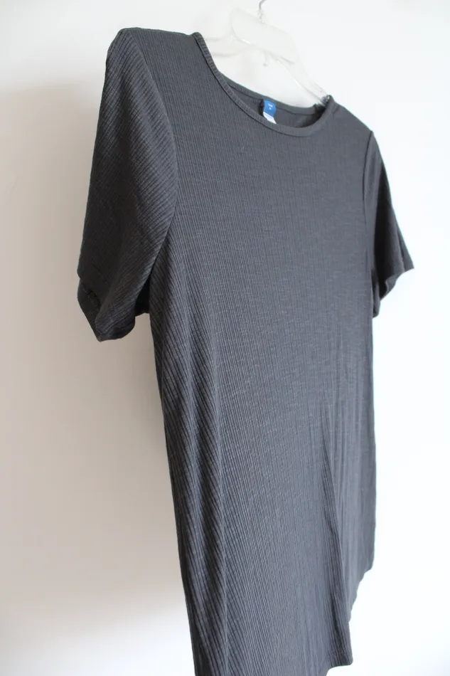 Earrings Old Navy Old Navy Luxe Gray Ribbed Short Sleeved Shirt M