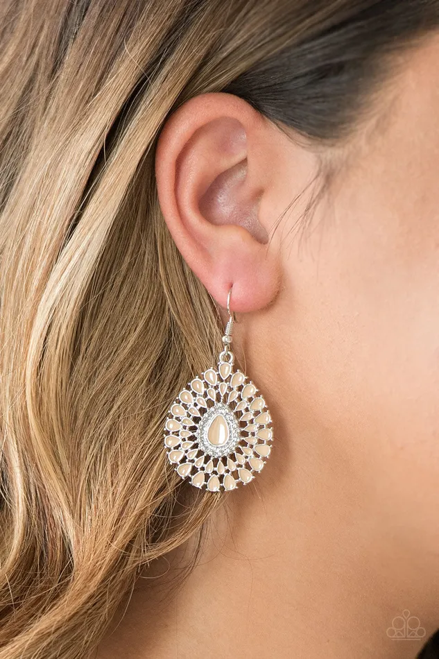Earrings Paparazzi Accessories City Chateau Brown