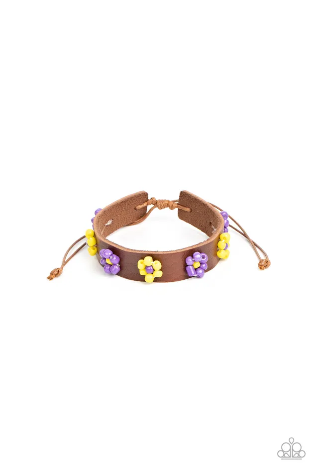 Earrings Paparazzi Accessories Flowery Frontier Purple