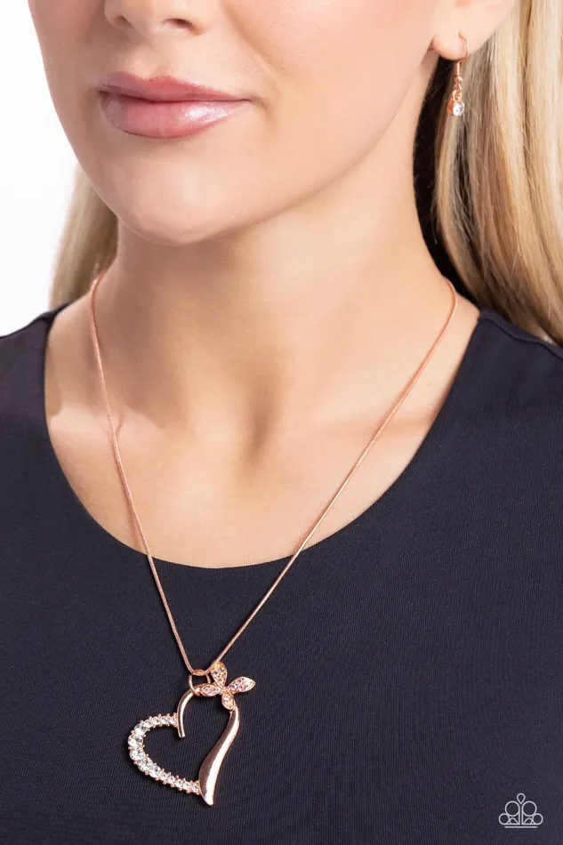 Earrings Paparazzi Accessories HalfHearted Haven Copper