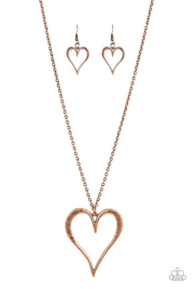 Earrings Paparazzi Accessories Hopelessly In Love Copper