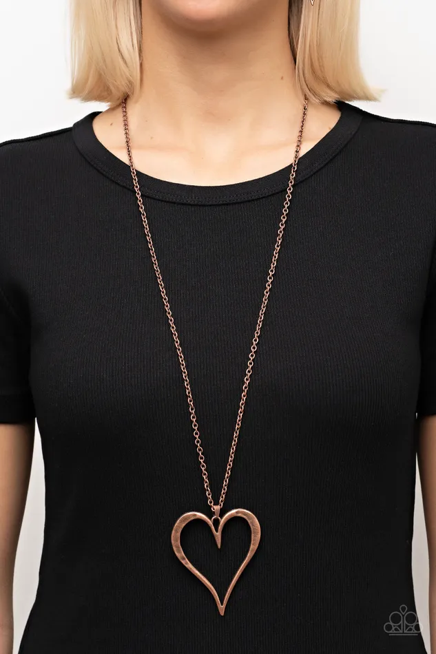 Earrings Paparazzi Accessories Hopelessly In Love Copper
