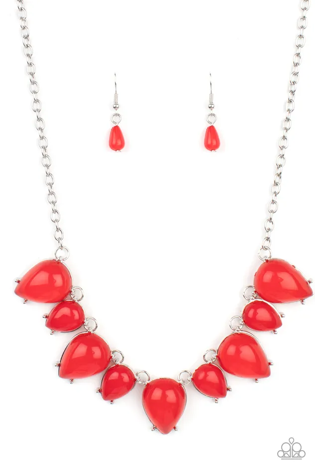 Earrings Paparazzi Accessories Pampered Poolside Red