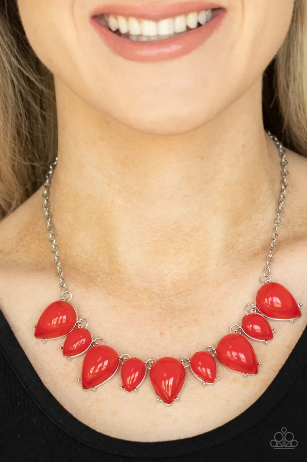 Earrings Paparazzi Accessories Pampered Poolside Red