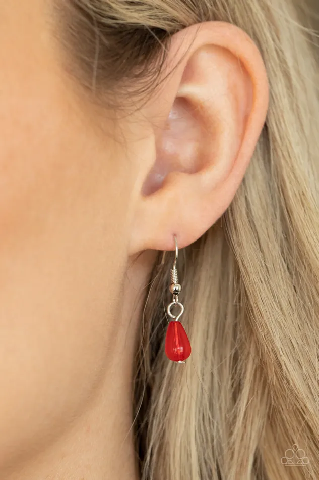 Earrings Paparazzi Accessories Pampered Poolside Red