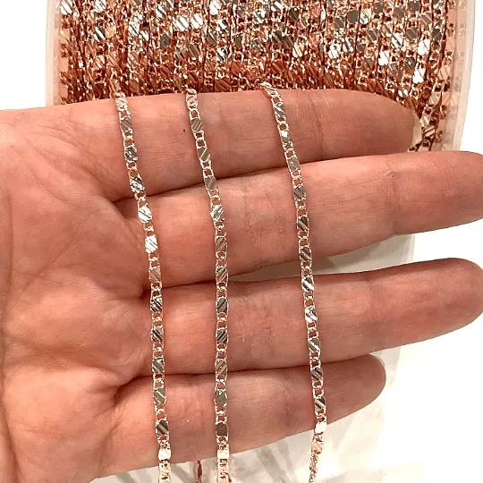 Earrings Peppy Beads 1 Meter Rose Gold Plated Brass 22mm Chain