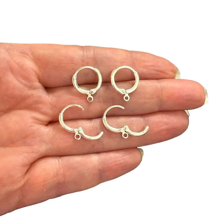 Earrings Peppy Beads 14mm Silver Plated Huggie Hoop EarringsDelicate Huggie Earrings Leverback Earrings Earrings Peppy Beads 14mm Silver Plated Huggie Hoop EarringsDelicate Huggie Earrings Leverback Earrings