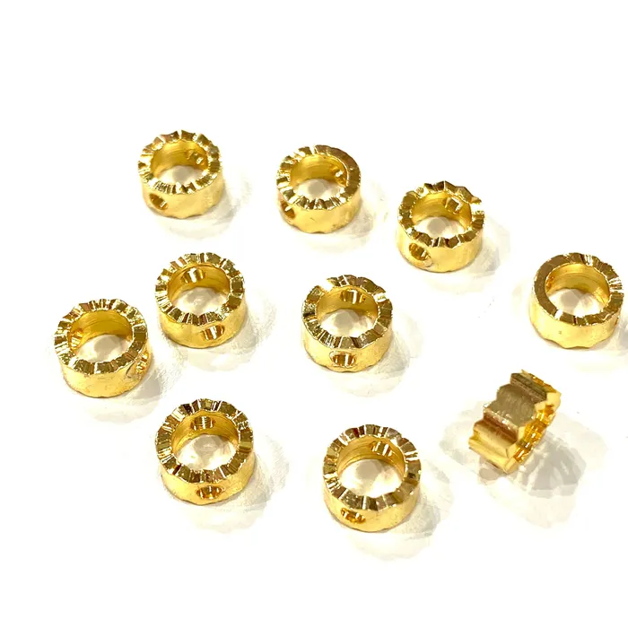 Earrings Peppy Beads 24Kt Gold Plated Brass Rondelle Spacer 6mm Brass Rondelle Spacers 10 Pcs in a pack