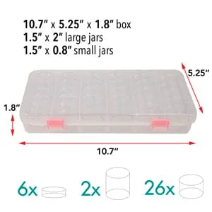 Earrings Peppy Beads Bead Container Set Of 28 Bead Storage Stack Jars In A Clear Box
