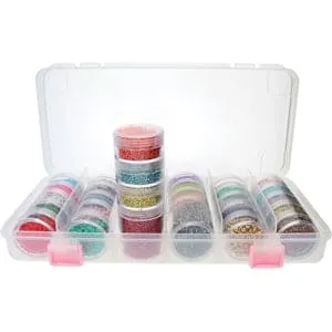 Earrings Peppy Beads Bead Container Set Of 28 Bead Storage Stack Jars In A Clear Box