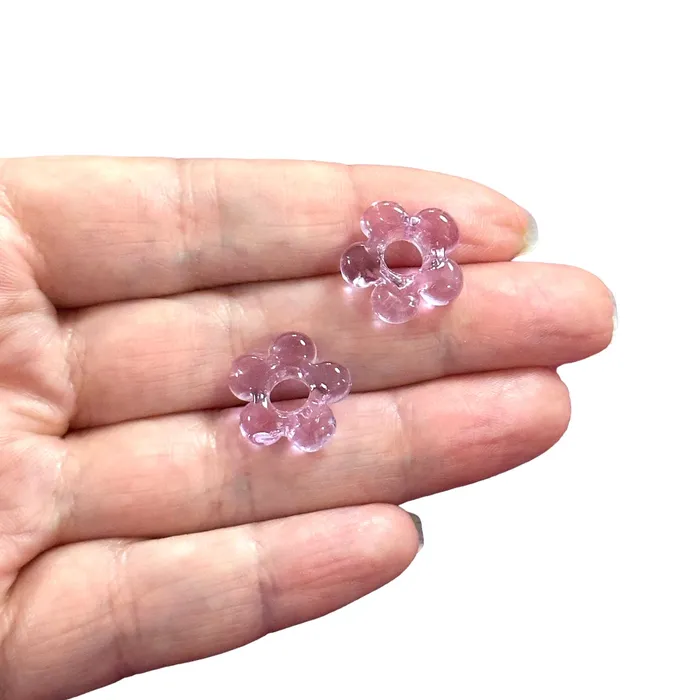 Earrings Peppy Beads Hand Made Murano Glass Flower Charms With 5mm Holes 2 pcs in a pack Earrings Peppy Beads Hand Made Murano Glass Flower Charms With 5mm Holes 2 pcs in a pack
