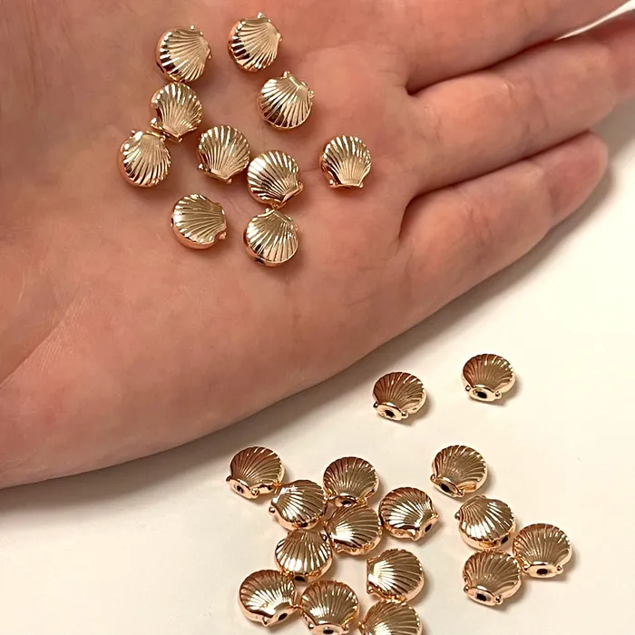 Earrings Peppy Beads Rose Gold Plated Oyster Spacer Charms 10 pcs in a pack