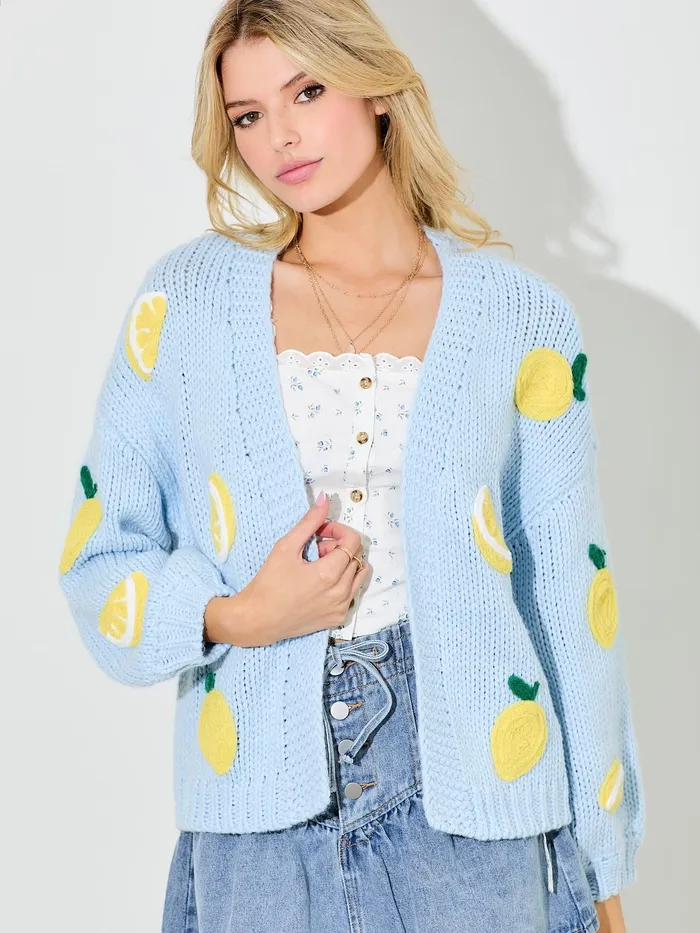 Earrings Polygram BaeVely Lemon Cardigan Sweater