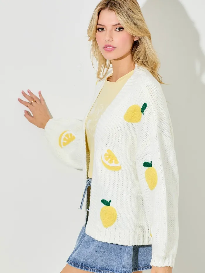 Earrings Polygram BaeVely Lemon Cardigan Sweater