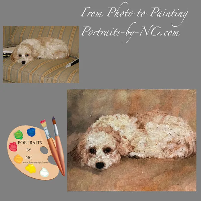 Earrings Portraits by NC Cavachon Dog Oil Portrait