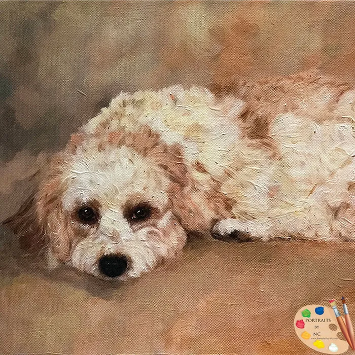Earrings Portraits by NC Cavachon Dog Oil Portrait