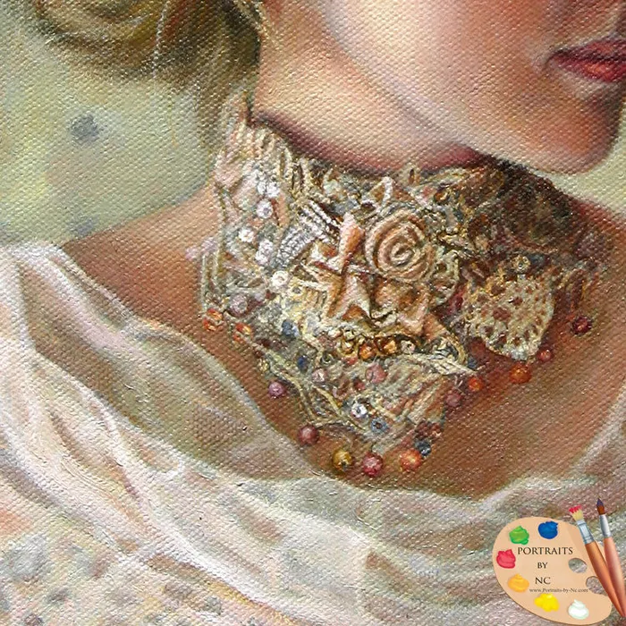 Earrings Portraits by NC Teenager Oil Portrait Victorian Beauty