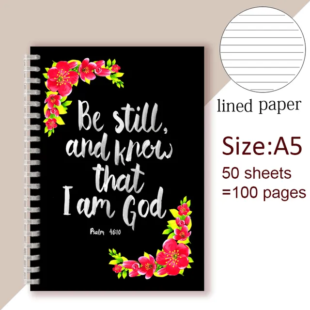 Earrings Psalm 4610 Bible Verse Christian A5 Notebook Lords Guidance