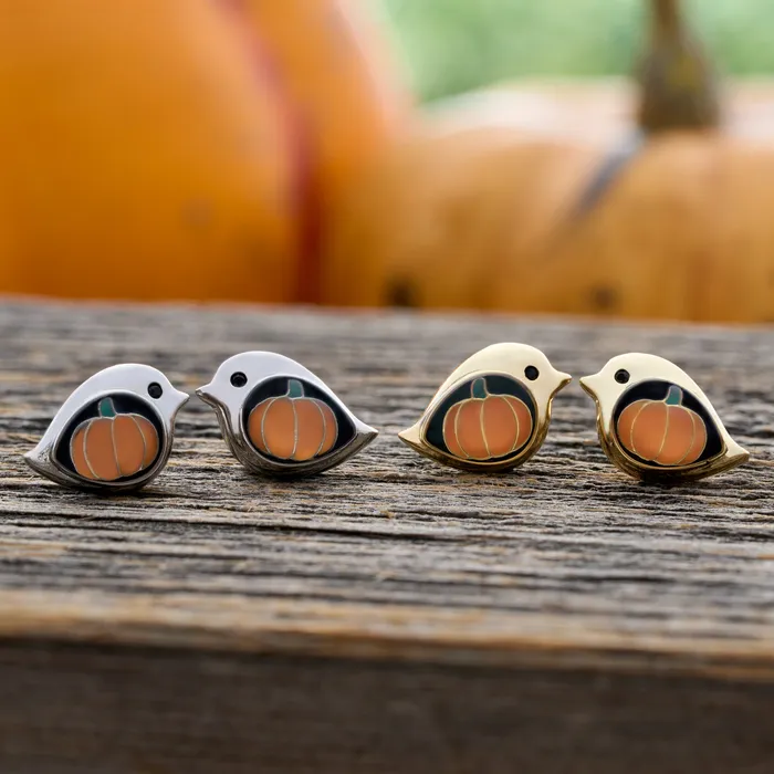Earrings Pumpkin Birdie Studs Gift Set Chadds Ford Jewelry