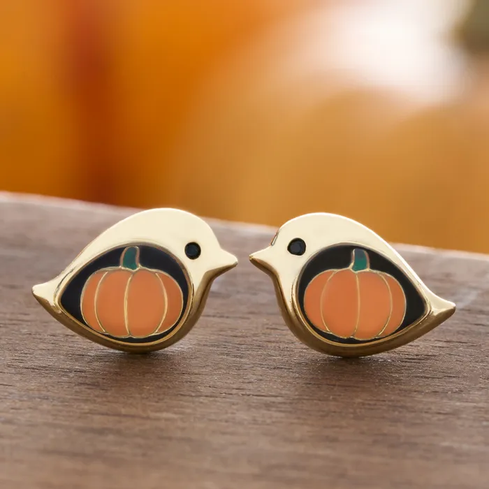 Earrings Pumpkin Birdie Studs Gift Set Chadds Ford Jewelry