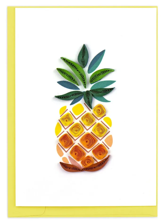 Earrings Quilled Pineapple Gift Enclosure Mini Card QUILLINGCARD