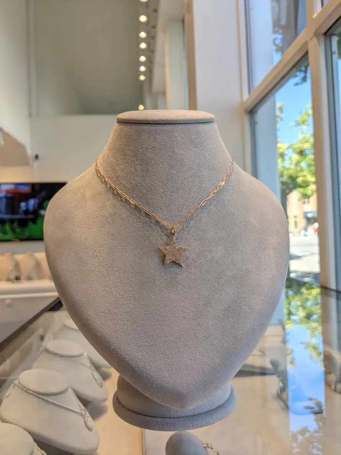 Earrings RACHEL LYNN CHICAGO Rose Gold Diamond Jumbo Star Charm