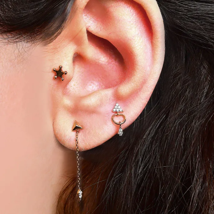 Earrings Sheriff Star Piercing Kismet by Milka