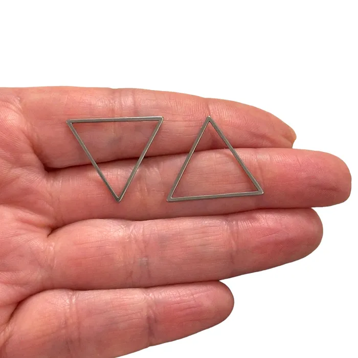 Earrings Stainless Steel 23mm Triangle Connector Charms Peppy Beads