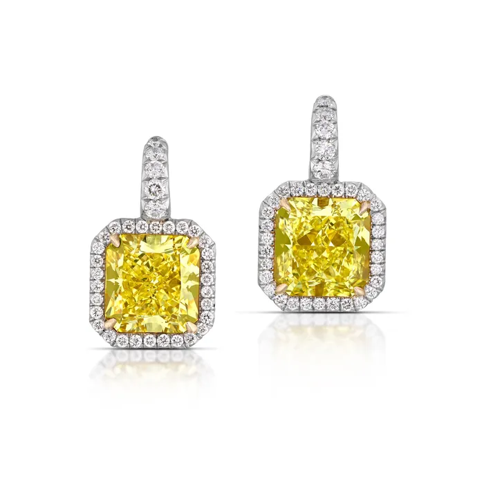 Earrings Stephen Silver 603 Carat Yellow Diamond Halo Earrings
