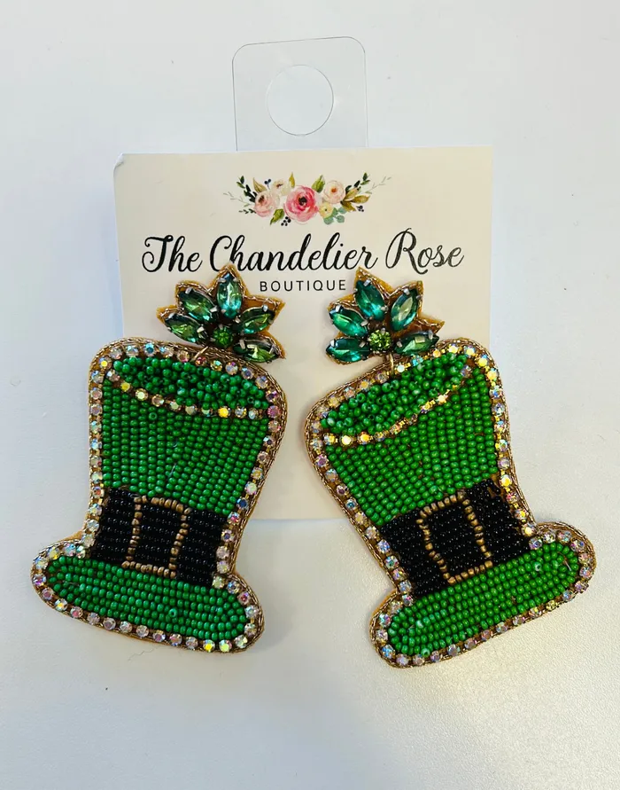 Earrings The Chandelier Rose Boutique Rhinestone Hat Earrings