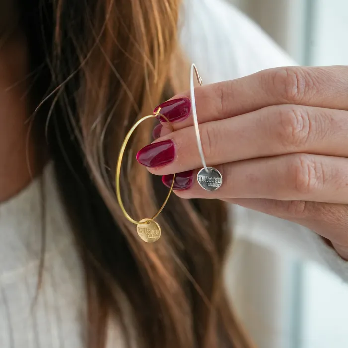 Earrings Twisted Silver SPOT Hoops