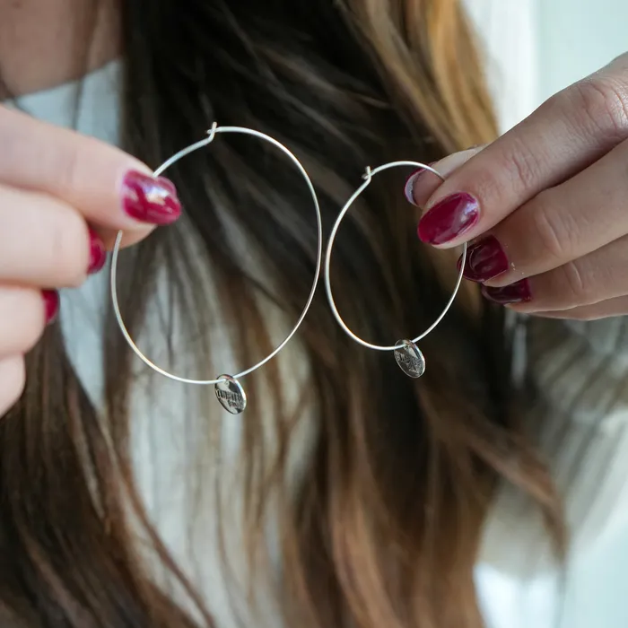 Earrings Twisted Silver SPOT Hoops