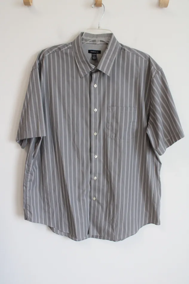 Earrings Van Heusen Van Heusen Gray Striped Button Down Shirt XL 1717 12