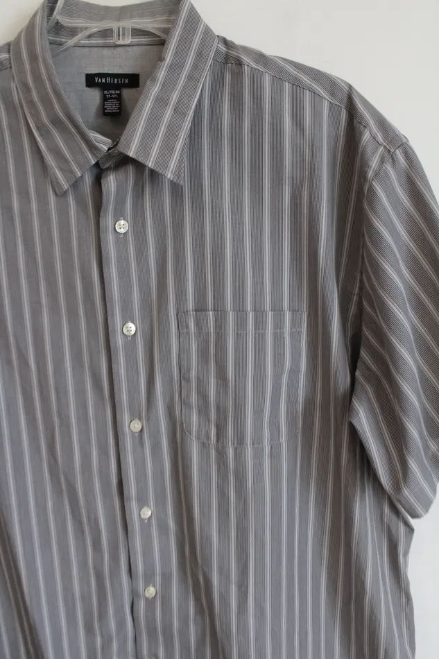 Earrings Van Heusen Van Heusen Gray Striped Button Down Shirt XL 1717 12