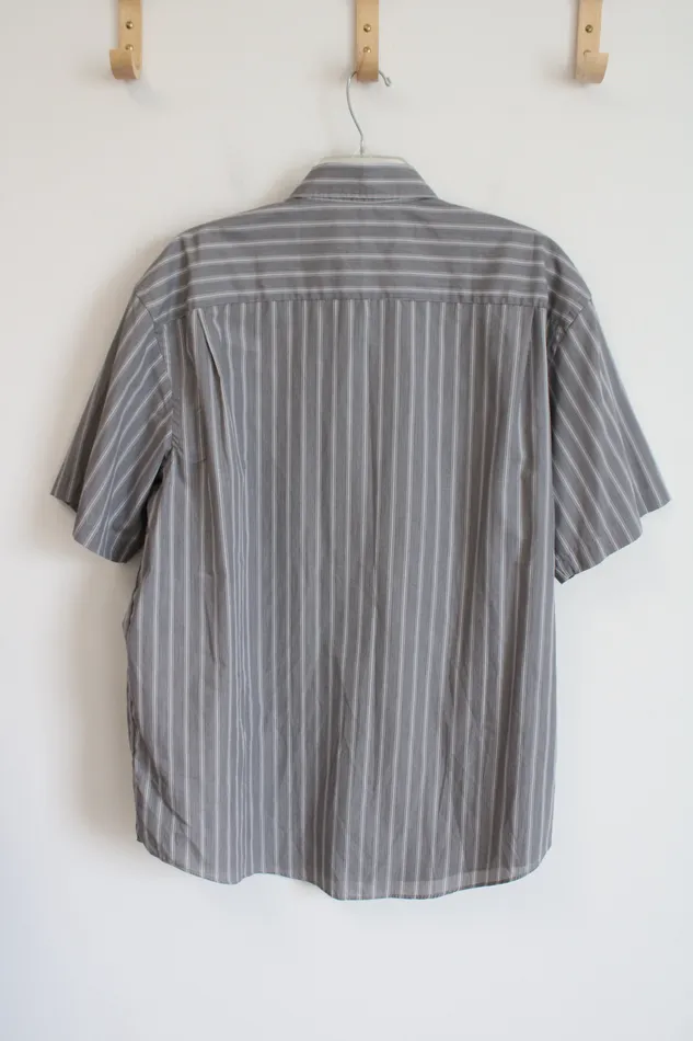 Earrings Van Heusen Van Heusen Gray Striped Button Down Shirt XL 1717 12