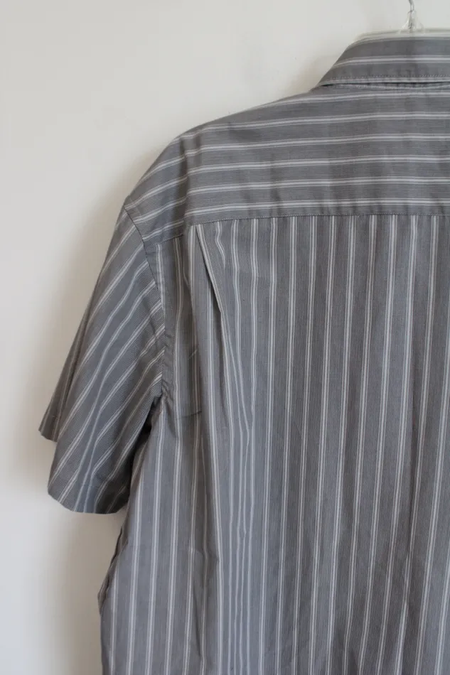 Earrings Van Heusen Van Heusen Gray Striped Button Down Shirt XL 1717 12