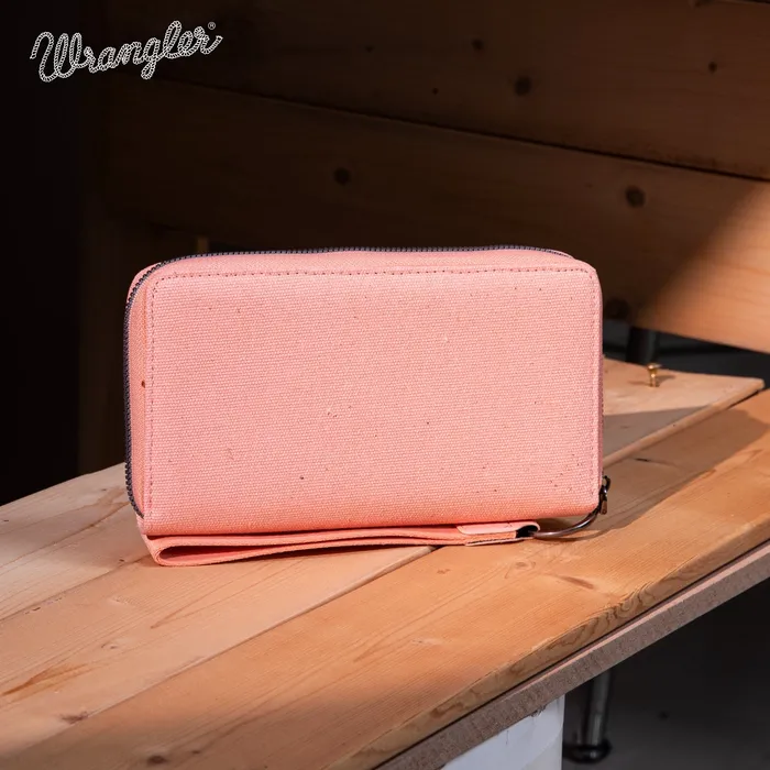 Earrings Vintage Wrangler Canvas Zip Wristlet Pink MONTANA WEST