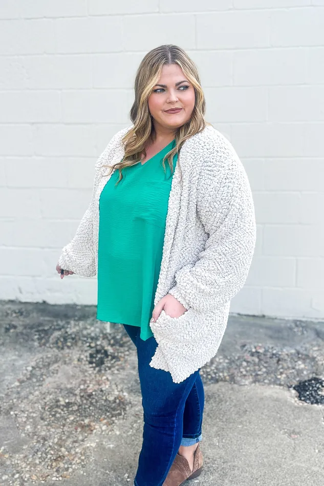 Earrings Zenana Gina Popcorn Cardigan Sand Beige