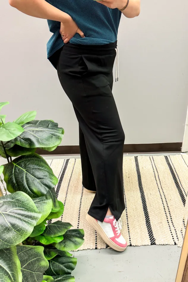 Earrings Zenana Good To Go Lounge Luxe Pants Black