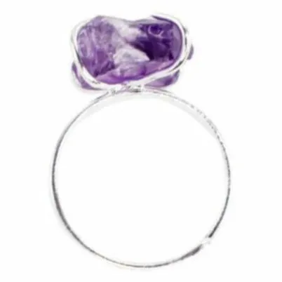 EARTHSELEMENTS Rings Earths Elements Adjustable Raw Brazilian Amethyst Ring EARTHSELEMENTS Rings Earths Elements Adjustable Raw Brazilian Amethyst Ring