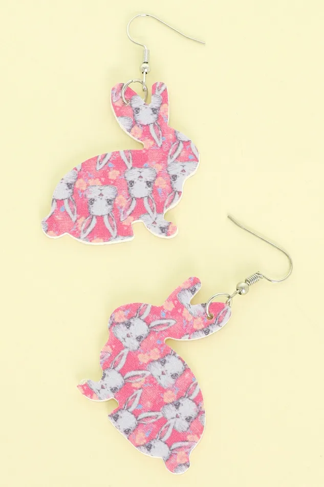 EASTER BUNNY PATTERN PRINT EARRINGS Something Special LA Earrings