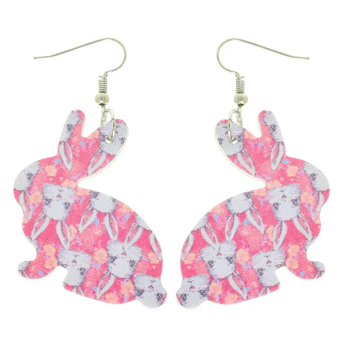 EASTER BUNNY PATTERN PRINT EARRINGS Something Special LA Earrings EASTER BUNNY PATTERN PRINT EARRINGS Something Special LA Earrings