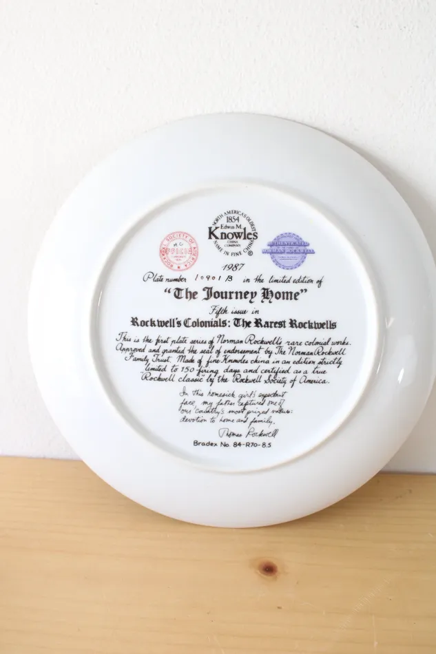 Edwin M Knowles Rockwells Colonials The Journey Home Decorative Dish Edwin M Knowels Earrings